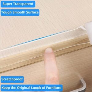 3Pack Clear Edge Protector Strip,1.57in x 9.84FT(29.52FT Total),Sharp Edge Wrap Cover Tape,Self Adhesive Protective Bumper Guards for Cabinet Door Desk Table Bed Furniture,Kitchen,Waterproof - Image 4