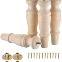 Michanco Wooden Furniture Legs 8 Inch Set of 4 Unfinished Replacement Parts for Couch Sofa Chair Ottoman Cabinet