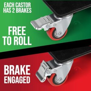 Heavy Duty Furniture Movers with Wheels Furniture Dolly Kit Moving Furniture Lift Mover Tool Set Wheels Piano Dolly Pool Table Dollies Double Bearings Locks Max Capacity 2000 lb 6.3 inch - Image 4