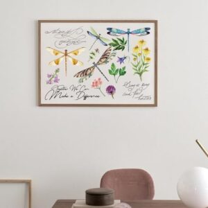 Rub on Transfers for Furniture Crafts Stickers - 6 Sheets Inspirational Dragonfly Rub on Transfer Stickers Furniture Crafts Flowers Decals for Wood Door Window Home Office Decor 11.8 x 8.2 Inch - Image 6