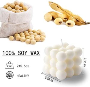 Bubble Candle - Cube Soy Wax Candles, Home Decor Candle, Scented Candle Set 2 Pieces, Home Use and Gifting - Image 2