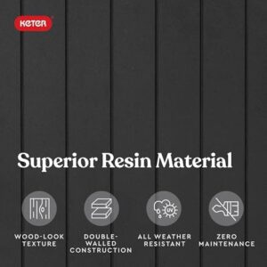 Keter City 30 Gallon Resin Outdoor Storage Box and Patio Storage Box Side Table for Pool and Garden Accessories, Dark Grey - Image 9