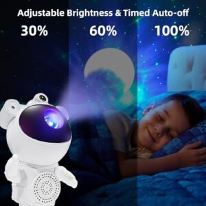 Astronaut Galaxy Projector - Star Projector, Bluetooth Speaker, White Noise, Star and Moon Galaxy Lights for Bedroom with Timer and remote, Nebula Night Light 360° Adjustable, Starry galaxiy projecter - Image 4