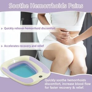 Sitz Bath, Sitz Bath for Postpartum Care, Sitz Bath for Hemorrhoids, Sitz Bath for Toilet Seat, Sits Bath Tub for Women Men Adults, Sitz Bath Soak Salts Basin, Hip Bath Bowl, Collapsible, Purple - Image 2