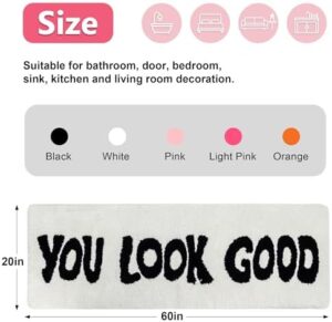 You Look Good Runner Rug Bathroom Rug Long Bath Mat Funny Bathroom Decor for Bathtub,Bedroom and Shower,20"x60" - Image 2