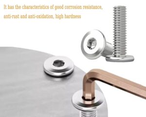 Metuja M6-1.0 x 12mm,50-Pack Silver Flat Head Hex Socket Cap Screw Bolts,304 Stainless Steel,Fully Threaded M6 Bolt,Metric Fasteners for Furniture - Image 6