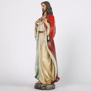 BC Catholic Sacred Heart of Jesus Statue, Jesus Christ Figure, Religious Gifts, Inspirational Indoor Home Decor 16.7" H Renaissance Sculpture Handmade by Buildclassic - Image 4