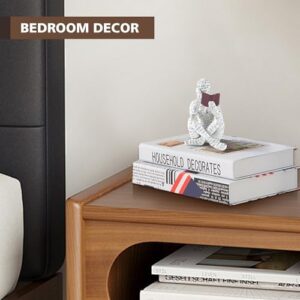 GRAPMKTG Home Decor Pulp Reading Women Thinker Statue Aesthetic Sculpture Room Decor Modern Abstract Decoration on Shelf Table Desk for Living Room Office Bedroom A - Image 7