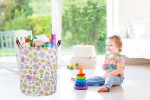 Kids Laundry Hamper,Flower Laundry Basket Collapsible Girls Storage Baskets for Home Decor,Office,Toy Organizer,(Flower) - Image 4