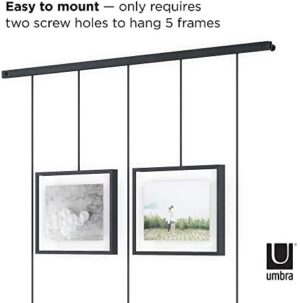 Umbra Exhibit Picture Frame Gallery Set, Adjustable Wall Collage Displays Five Photos (Two 4x6" and Three 5x7"), Set of 5, Black - Image 8