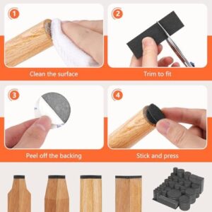 Felt Furniture Pads 300 Pieces, Furniture Pads for Hardwood Floors, Felt Pads for Chair Legs Furniture, Floor Protectors for Furniture Black - Image 6