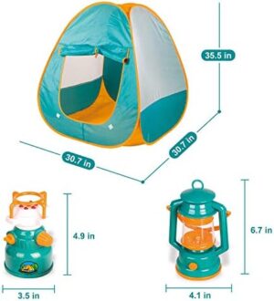 FUN LITTLE TOYS Pop Up Play Tent with Camping Gear and Tools Set, Outdoor Toys for Kids - Image 6