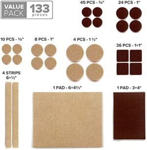 Felt Furniture Pads X-PROTECTOR 133 PCS Premium Furniture Pads - Felt Pads Furniture Feet Best Wood Floor Protectors - Protect Your Hardwood & Laminate Flooring! Brown and Beige - Image 5