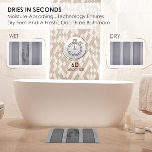 Stone Bath mat, Diatomaceous Earth Shower Mat, Non-Slip Super Absorbent Quick Drying Bathroom Floor Mat, Natural, Easy to Clean. (Dark Gray) - Image 6