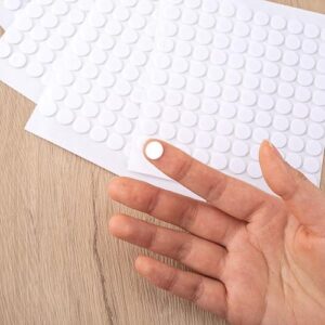 300pcs Small Felt Furniture Pads, Self-Adhesive EVA Foam Dot Circles, Round Felt Furniture Stickers for Desks Drawers Vases Photo Frames Cabinets Doors Candlesticks- White - Image 7