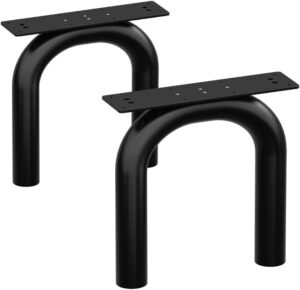 Orgerphy 18” Black U-Shape Metal Table Legs (2PCS)| Coffee Table Legs Heavy Duty Furniture Legs Bench Legs | Mid Century Modern Metal Legs for Coffee Table Furniture Bench Legs (18”H x 15”W)