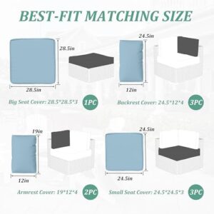 9 Pcs Outdoor Patio Cushions Covers Replacement Waterproof with Zipper for 5 Pcs Patio Furniture Set, Covers Only - Image 2