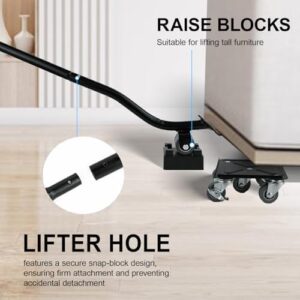 Furniture Dolly, Furniture Movers with 5 Wheels 360° Rotating, Maximum Load 1736 lbs Heavy Duty Carbon Steel Panel with 4pcs Anti-Slip Pads, Lifter Mover Tool Set for Heavy Sofa, Appliances - Image 5