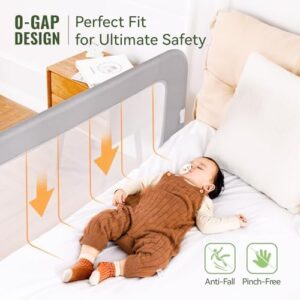 Baby Bed Rail Guard for Toddlers - 47" Toddler Bed Side Rails for Twin, Full, Queen Bunk Size Bed Swing Down Bedrail Extral Tall Child Safety Side Railing Guards for Kids - Image 3