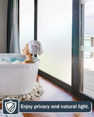 Frosted Glass Window Privacy Film with Installation Tools, Removable, Peep-Proof, Static Cling, Heat Control, UV Protection, Anti-Glare, Ideal for Home, Shower (23.6 x 157.5 Inch) - Image 7