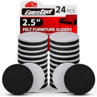 24 PCS 2.5" Felt Furniture Movers Sliders for Hardwood Floors, Reusable Felt Furniture Moving Pads, Sliders for Moving Heavy Sofa Couch Fridge, Furniture Glides Easily and Quickly (Beige, Round)