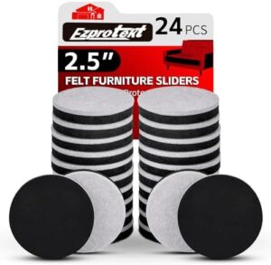 24 PCS 2.5" Felt Furniture Movers Sliders for Hardwood Floors, Reusable Felt Furniture Moving Pads, Sliders for Moving Heavy Sofa Couch Fridge, Furniture Glides Easily and Quickly (Beige, Round)