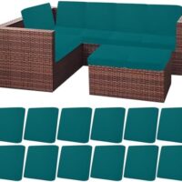 HEBE Outdoor Patio Cushion Covers Set of 12 Waterproof Stretch Seat Cushion Cover for Patio Furniture Clearance Outdoor Sofa Cushion Cover Replacement Couch Slipcovers Chair Seat Cover