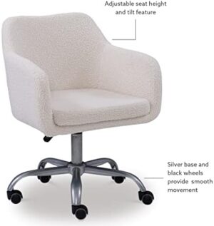 Linon Home Decor Products Linon Brooklyn Sherpa Office Chair, Ivory - Image 11