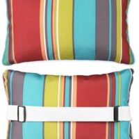 Enipate Outdoor Pillow for Chaise Lounge Chair Pack of 2 Water Resistant Headrest Lumbar Pillows with Adjustable Elastic Strap Removable Machine Washable for Pool Patio Beach Chair Garden Furniture