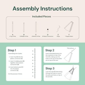 PlayVibe Kids Teepee Tent - Baby, Toddler Play Tents with Light String & Star LED Lights, Children Reading Nook Tee Pee Tents, Party Teepee Shelter Canvas for Girls & Boys, Playroom, Indoor & Outdoor - Image 9