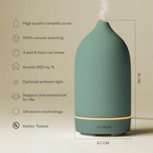 Vitruvi Stone Diffuser, Ceramic Ultrasonic Essential Oil Diffuser for Aromatherapy | Ceramic, Home Decor | Sea, 90ml Capacity - Image 2