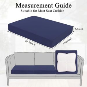 HEBE Outdoor Patio Cushion Covers Set of 12 Waterproof Stretch Seat Cushion Cover for Patio Furniture Clearance Outdoor Sofa Cushion Cover Replacement Couch Slipcovers Chair Seat Cover - Image 3