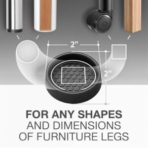 Furniture Cups X-PROTECTOR – 2" Caster Cups 8 PCS – Round Furniture Coasters – Ideal Bed Stoppers – Non Skid Furniture Pads with a Perfect Design – Rubber Furniture Pads - Protect Any Flooring! - Image 2