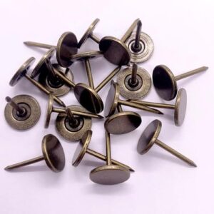Maozaa Flat Head Upholstery Tacks, 100Pcs 7/16 Inch Flat Thumb Tacks, Bronze Vintage Style Decorative Tacks Nails for Furniture Sofa, Furniture Tacks - Image 3