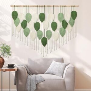 Weldomcor Large Macrame Wall Hanging, Boho Leaves Macrame Tapestry Wall Decor Handmade Woven Hanging Decor Chic Bohemian Wall Art Home Decoration for Bedroom Living Room Nursery Office 51.5"W x 33.5"L - Image 6