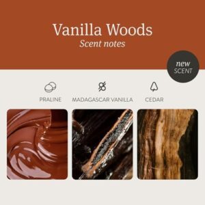 Drift Vanilla Woods Scented Candle - Clean Oil Premium Home Decor Fragrance - 60 Day Burn Time - 10.5 oz - Image 4