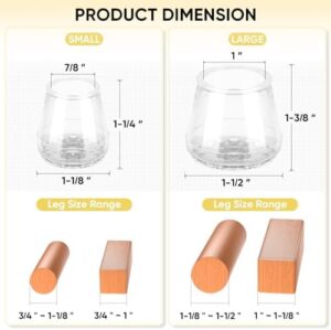 BALEINE 16 Pack Silicone Chair Leg Floor Protectors, Stool Leg Protectors Cap, Non-Slip Chair Leg Caps for Hardwood Floors (Clear & Small, 16 Pack) - Image 4