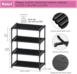 4 Tier Small Shoe Rack, Narrow Stackable Kids Toddler Adult Shoe Storage Organizer Shelf for Closet Floor Entryway Bedroom, Space Saver Shoe Rack Organization Shelves - Image 3