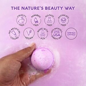 Nature's Beauty Lavender Chamomile Sleep Bath Bomb Gift Set Multi-Pack- Luxury Fizzy Relax Spa Bomb w/Vanilla + Citrus Scent Made with Coconut Oil + Witch Hazel, 17.5 oz | 10 ct ea (2 Pack) - Image 5