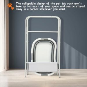 Nidouillet Dog Bath Tub,2 in 1 Dog Washing Station Elevated Professional Collapsible Foldable Portable Shower Bathtub Pet Bath Tubs,for Small Dogs and Cats Bathroom Outdoor and Pet Store(Grey) - Image 4