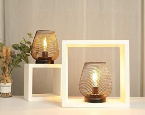 JHY DESIGN Set of 2 Metal Cage LED Lantern Battery Powered Cordless Accent Light with LED Great for Weddings Parties Patio Events for Indoors Outdoors - Image 9