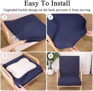 HEBE Outdoor Patio Cushion Covers Set of 12 Waterproof Stretch Seat Cushion Cover for Patio Furniture Clearance Outdoor Sofa Cushion Cover Replacement Couch Slipcovers Chair Seat Cover - Image 6