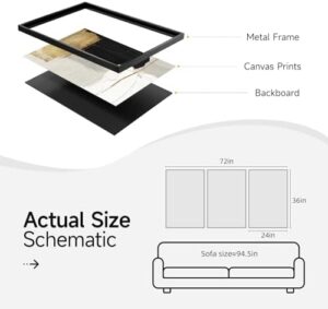 Large Framed Black and White Abstract Wall Art for Living Room, 3 Piece Big Canvas Prints Paintings Artwork for Walls, Modern Minimalist Black Gold Pictures for Hallway Office Wall Decor 24x36 Inch - Image 7