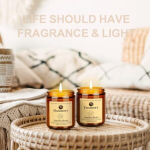 Vanilla Scented Candle Set 2 Pack, Candle for Home Scented, Odor Eliminating, Stress Relief, 15oz, 110 Hours Long Lasting Soy Wax Gift Set for Women - Image 7
