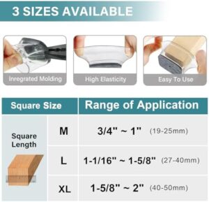 24 Pcs Chair Leg Floor Protectors Square, Silicone Felt Furniture Leg Pads Caps Covers for Hardwood Floors (Fit:3/4" to 1") - Image 5
