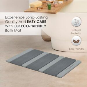 Stone Bath mat, Diatomaceous Earth Shower Mat, Non-Slip Super Absorbent Quick Drying Bathroom Floor Mat, Natural, Easy to Clean. (Dark Gray) - Image 7