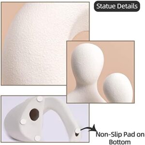 Quoowiit Ceramic Couple Sculptures for Home Decor, Abstract Lover Statue for Shelf, Office, Living Room, Bedroom, Gifts for Anniversary, Valentine's Day, Birthday (White) - Image 5
