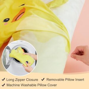 Body Pillow for Kids Long Plush Pillows Stuffed Animal Pillow with Removable Insert for Adults Kids Home Decor, Yellow White - Image 6