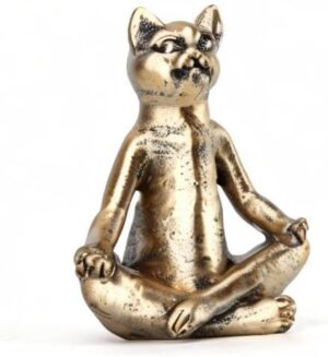 Yoga Cat Statues for Home Decor Accents,Yoga Pose Figurine for Zen Spiritual Bedroom Living Room Office Table Desk Modern Boho Decoration,Meditation Shelf Decor Accents Antique Bronze Gift - Image 8