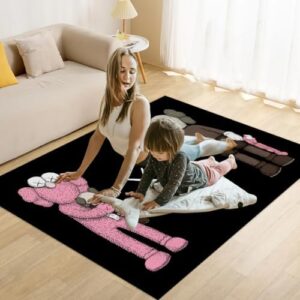 Hypebeast Area Rug Cartoon Decorative Rug Modern Abstract Art Pop Carpet Hypebeast Lover Floor Mat for Living Room Bedroom Playroom Home Decor Rug 5' x 7' - Image 4